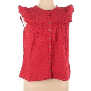 Madewell Red Short-Sleeve Button Down Shirt (XS)